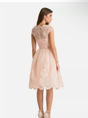 Chi Chi London Blush Lace Midi Dress